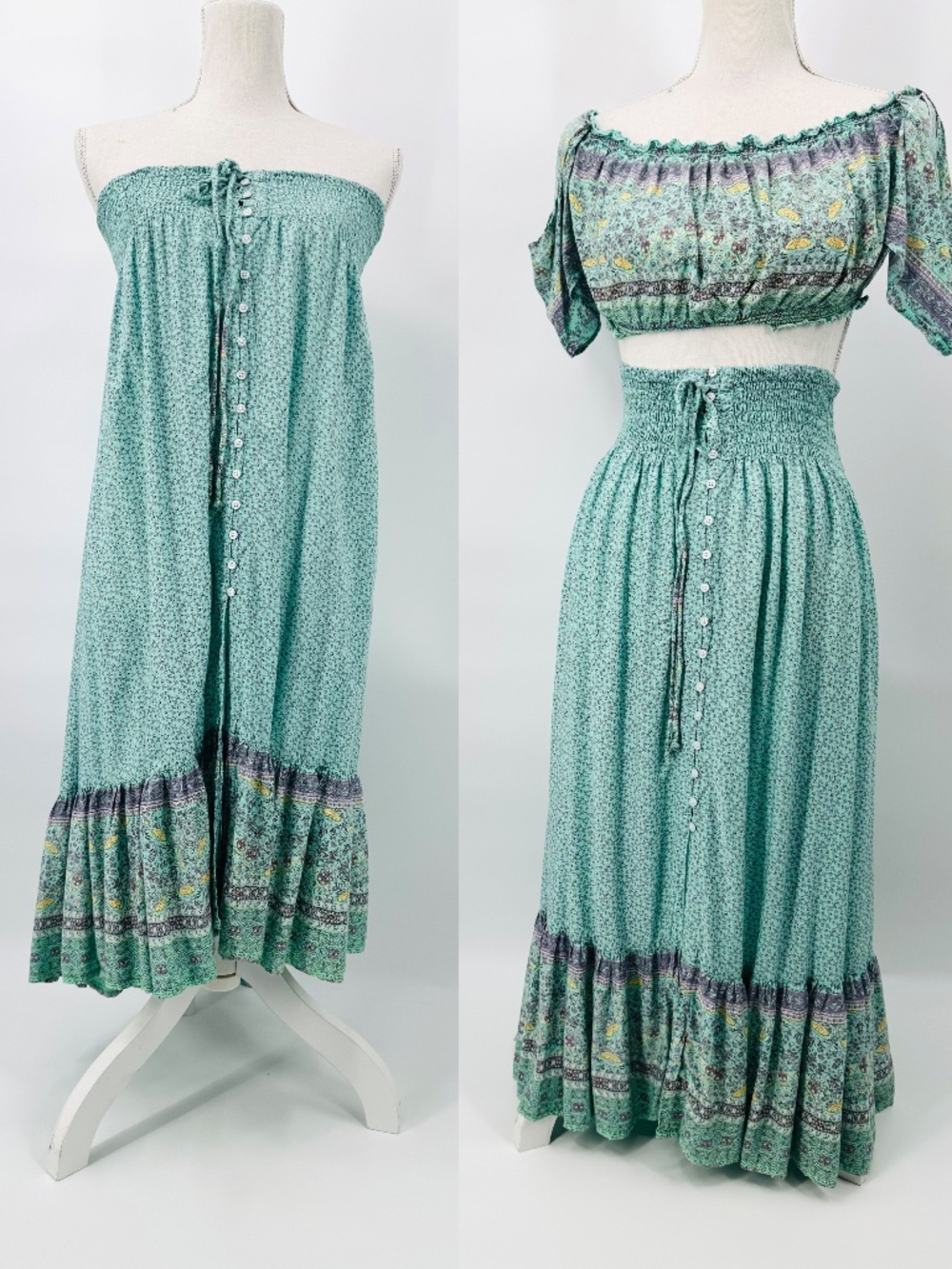 Sea Lustre Bermuda Floral Crop Top & Smocked Maxi Skirt Set